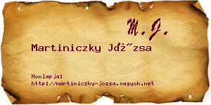 Martiniczky Józsa névjegykártya